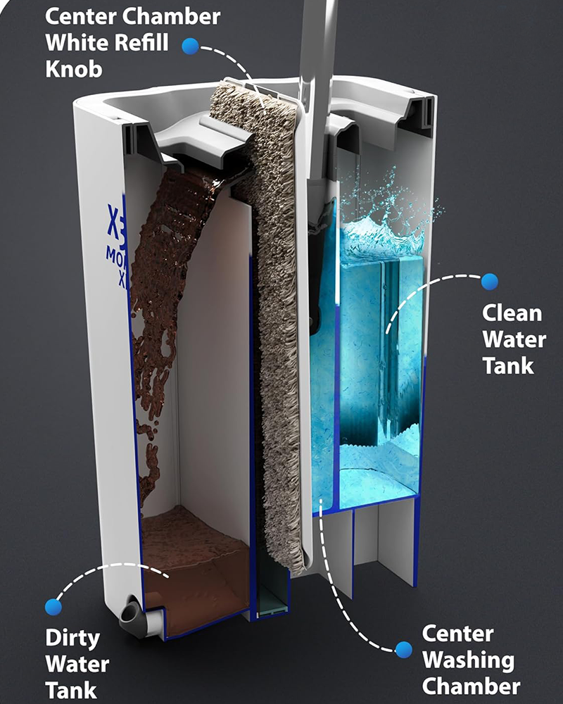 Ensemble de seau à vadrouille plate professionnel Mopx de grande capacité